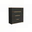 Commode Zoe, plateau supérieur, quatre tiroirs - chêne noir / clair