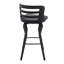 Tabouret de bar pivotant en similicuir et bois noir de 30 po