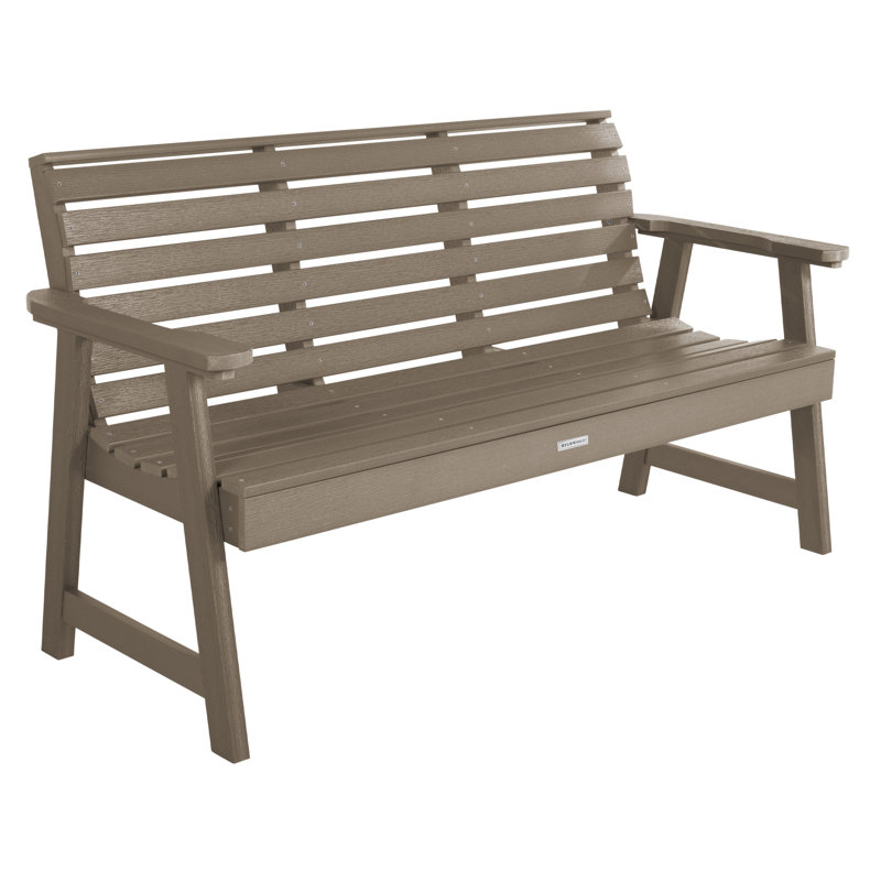 Banc de jardin en plastique Midwest, H 35 po x l 64 po x P 25 po, Brun terrain boisé