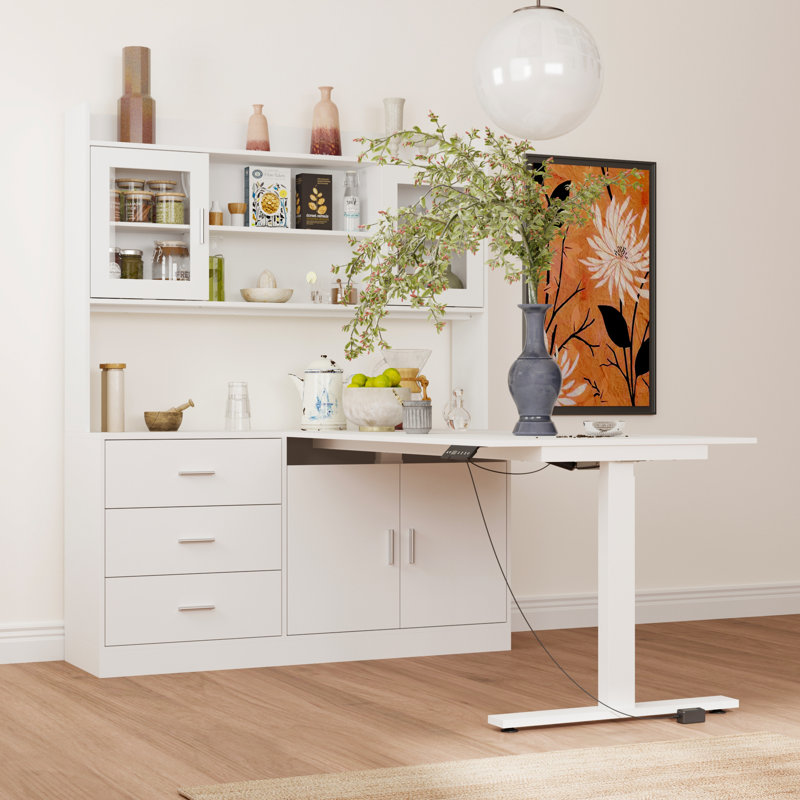 Liftable Dining Table Island With Pantry Cabinet