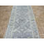 Tapis décoratif en laine noué à la main de conception unique Oushak/bleu Peshawar 4 pi 1 po x 19 pi 7 po Beisly