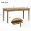 Bureau rustique de style ferme avec tiroir de rangement, table vintage extra longue pour bureau à domicile et étude-133654768