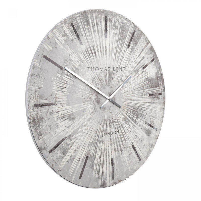 Starburst Wall Clock, 92cm H x 92cm W x 5cm D, Grey