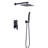 Luxury 10 Inch Bathroom Shower - Matte Black Rain Head Wall Mounted With Self-Cleaning Nozzle, Agrees American Standard Pipe Mixer Meets-126673630