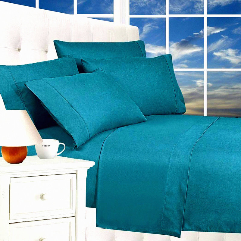 Turquoise Dream 1800 Thread Count Luxury Sheet Set - Wrinkle Free 4-Piece Bedding with Deep Pockets - Soft & Smooth Microfiber Fabric - Queen Size