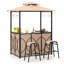 Ensemble de bar de patio en métal 3 pièces avec tablettes de rangement -1641358528