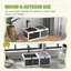 Habitat de tortue Pawhut, maison de tortue en bois, enceinte de tortue intérieure avec support de lampe, plateaux étanches coulissants, couvercles pouvant être ouverts, gris