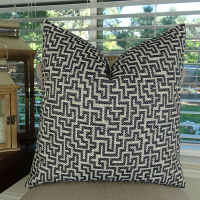 Thomas Collection® Navy Ivory Geometric Trellis Designer Throw Pillow Assorted Sizes