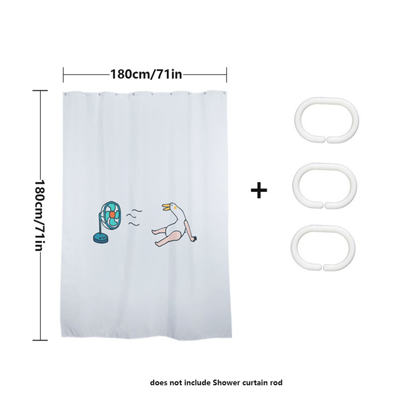 Polyester Shower Curtain With Hooks