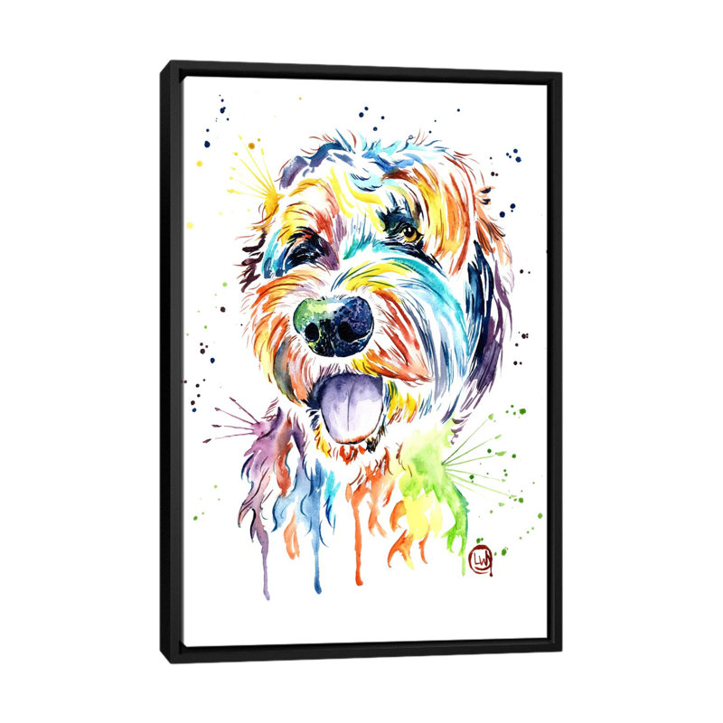 «Doodle Of A Doodle» par Lisa Whitehouse, impression sur toile, H 26 po x l 18 po x P 1,5 po, Toile avec cadre noir