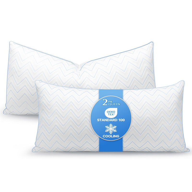 Ensemble de 2 coussins de refroidissement réglables - Coussins de lit hauts pour dormir