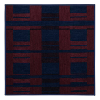 Machine Washable Checkered Blue Area Rug