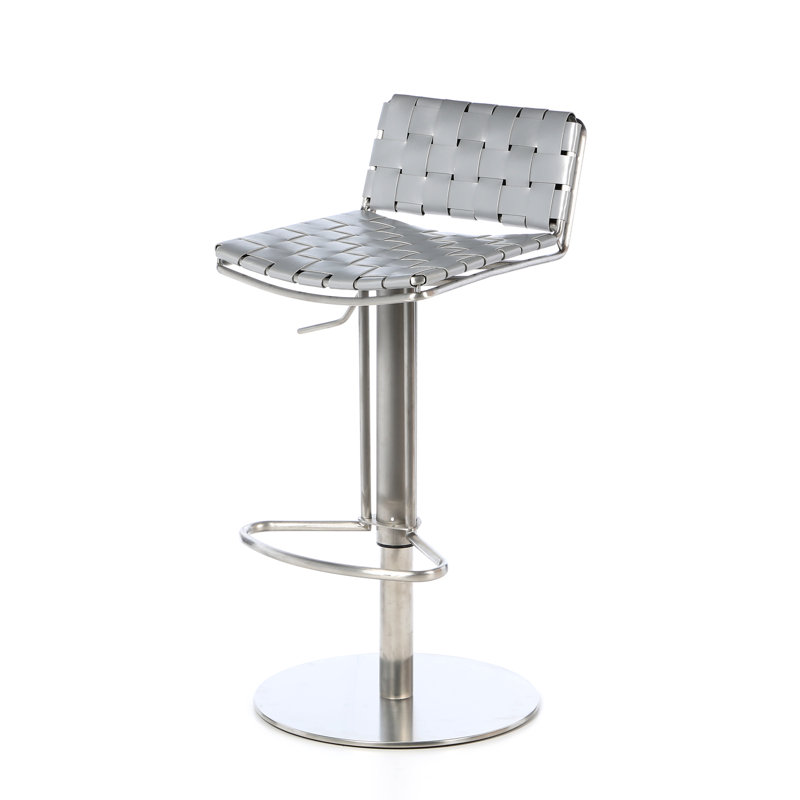 Barber Upholstered Adjustable Height Counter Stool, Gray