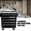 Boîte à outils 5 tiroirs avec système de verrouillage et 4 roues pour le garage, serrure de coffre noire et roulettes, rangement-1272079506