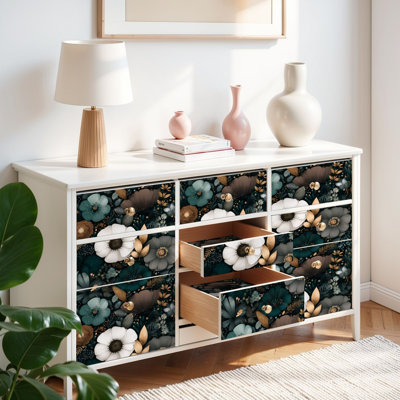 Papier peint autocollant à motif de papier peint adhésif décoratif foncé foncé auto-adhésif et amovible 17,7 po x 118 po (45 x 300 cm)