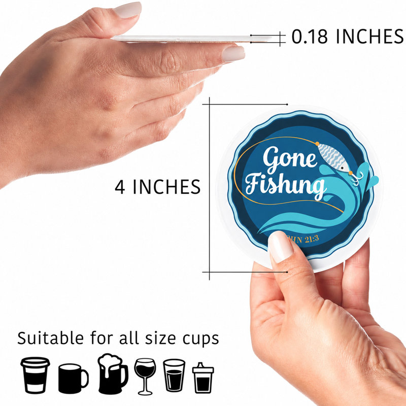 Sous-verre en verre Gone Fishing John 21: 3
