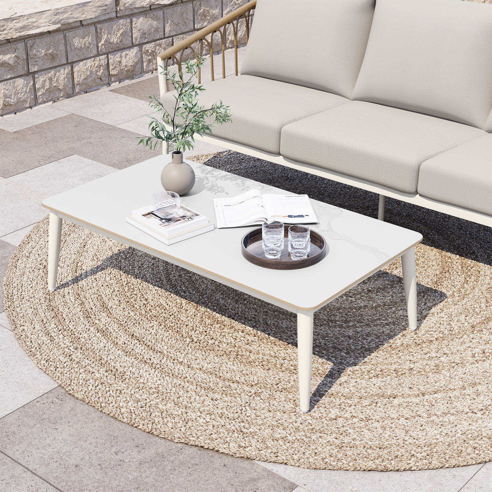 Silvie Aluminum Patio Coffee Table