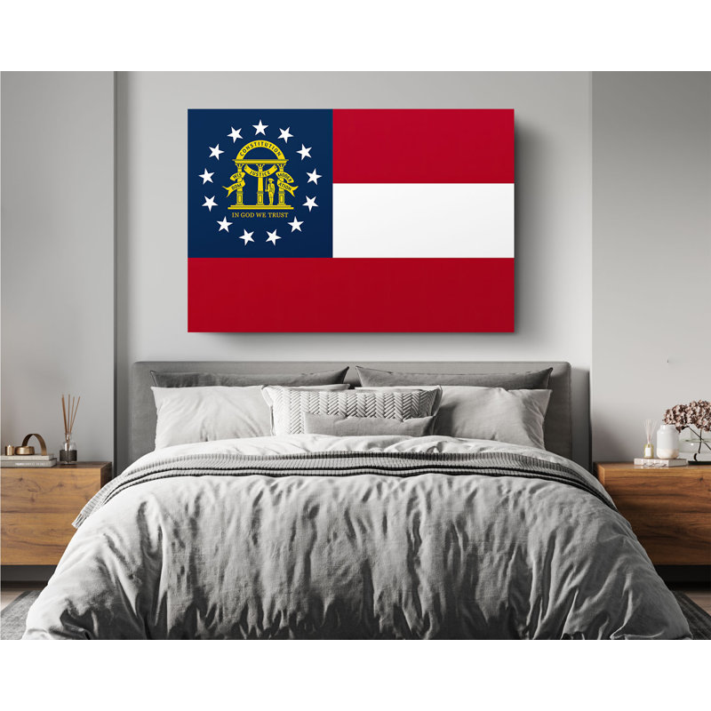 Drapeau de l'État de Géorgie - impression sur toile tendue, L 60 po x H 40 po
