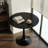 31.5" Black Modern Round Dining Table - Mdf Top & Cylindrical Metal Base, Multi-use For Kitchen/living Room/coffee Table-843285506-852858336