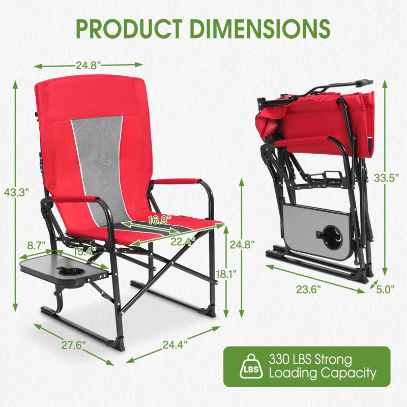 Outdoor Folding Chair Red, Red