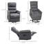 Fauteuil inclinable électrique avec massage par vibration, fauteuil inclinable en tissu pour personnes âgées avec télécommande, poches latérales, gris