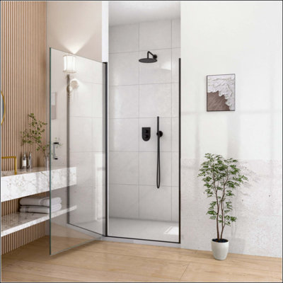 Porte de douche pivotante semi-sans cadre avec verre trempé