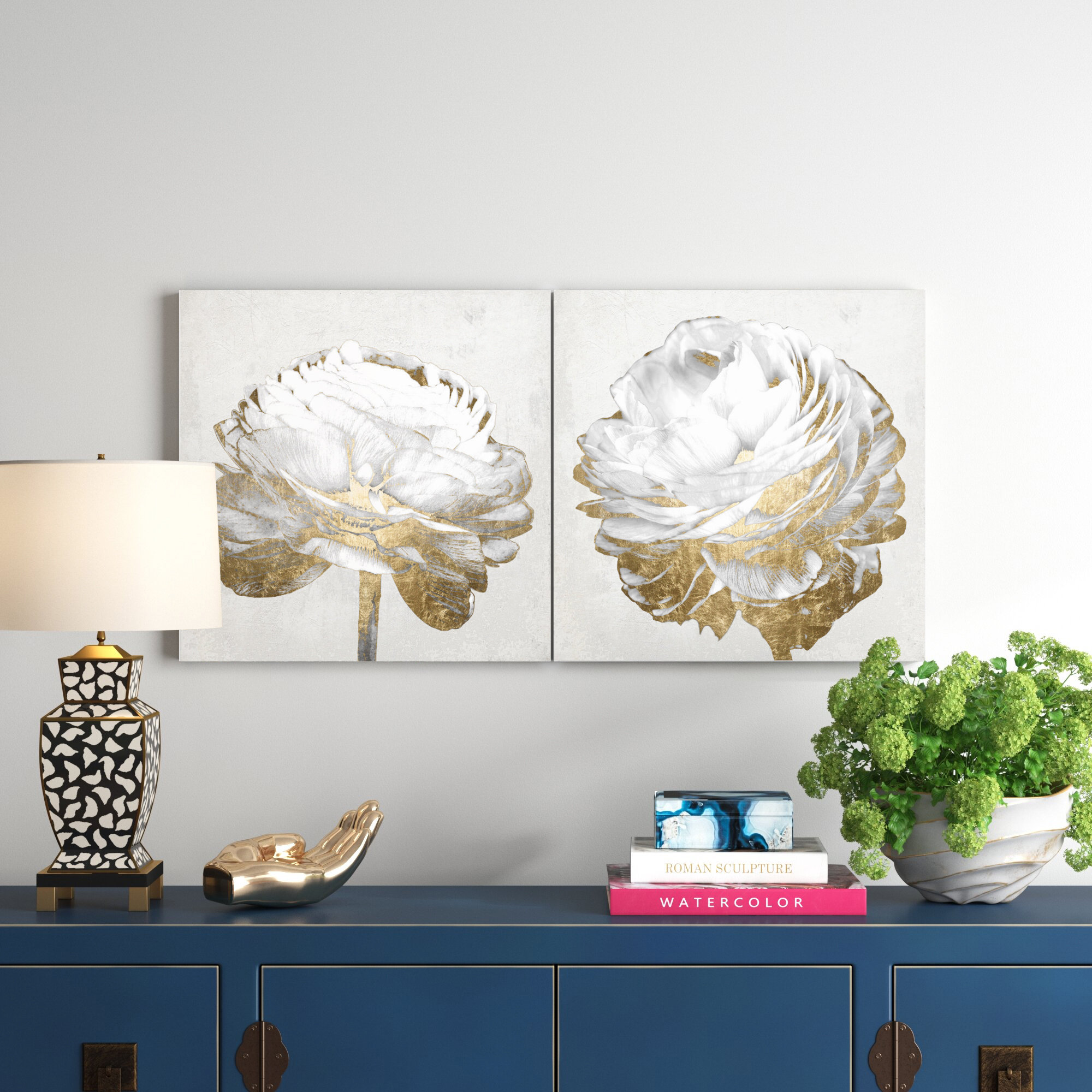 Etta Avenue™ Floral And Botanical White And Gold Light Floral Set
