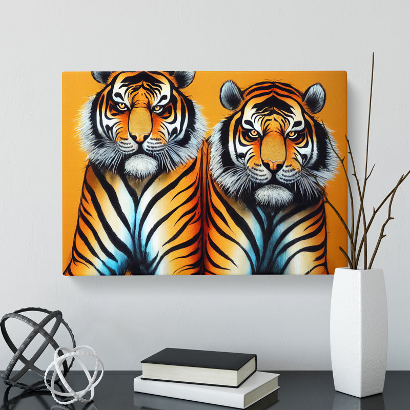Two Tigers - Wrapped Canvas, 50cm H x 76cm W x 3cm D