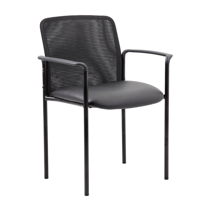 Naliah Stackable Metal Seat Reception Chair with Metal Frame