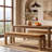 70.87" W Extra Long Solid Wood Upholstered Bench