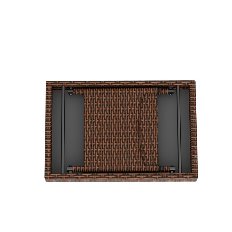 Brinson Rectangular Metal Folding Outdoor Side Table , 23.4'' in. W 15.75'' in. D, Brown