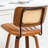 Valerie Wooden Rattan Faux Leather Bar Stools-1305828061-1305828058