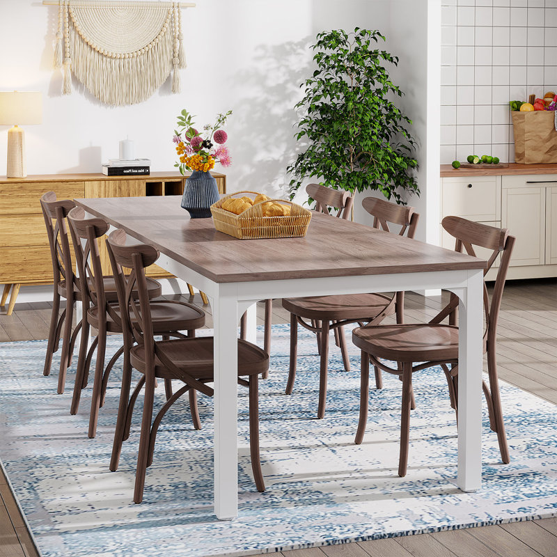 Senon Rectangular with Iron Base Dining Table