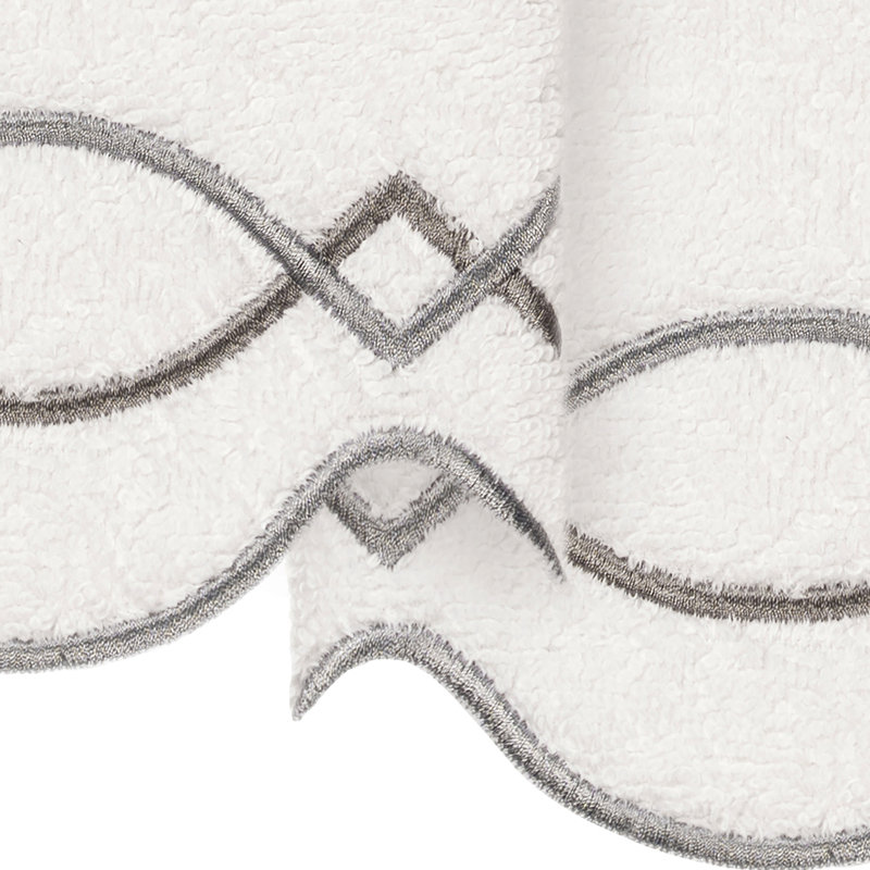  Ensemble de serviettes 100% coton turque DIAMOND CHAIN 2PC, Blanc / Gris, Ensemble de 2 serviettes à doigts