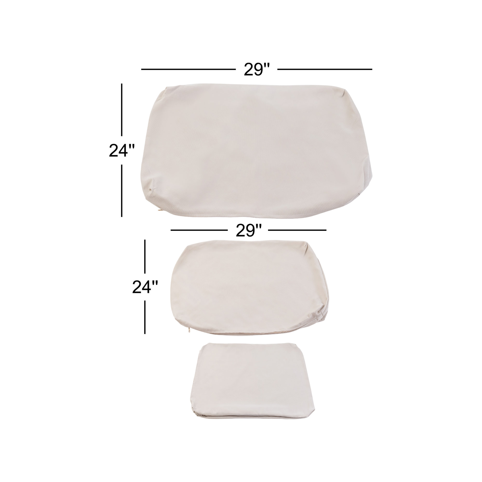 Melrose Outdoor Lounge Chair Cushion Cover, Beige