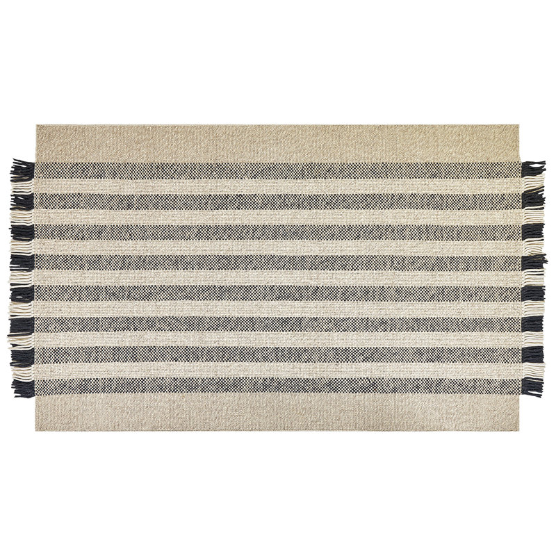 Hunziker Striped Wool Hand Woven Area Rug, Rectangle 140 x 200cm