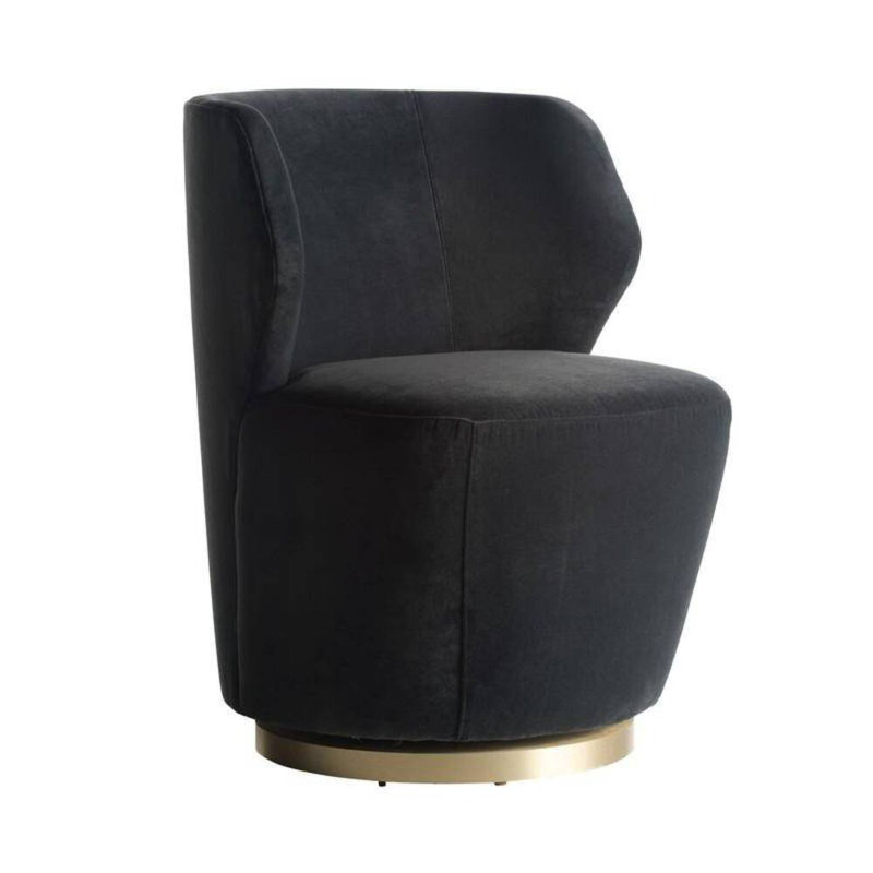 Poppy Side Chair, Midnight Gray Polyester