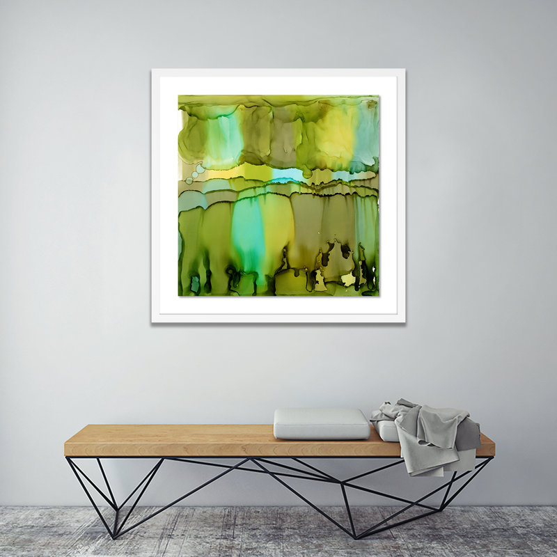 Rewriting The Path I Print by Julie Pelaez, White, 48" H x 48" W x 2.5" D