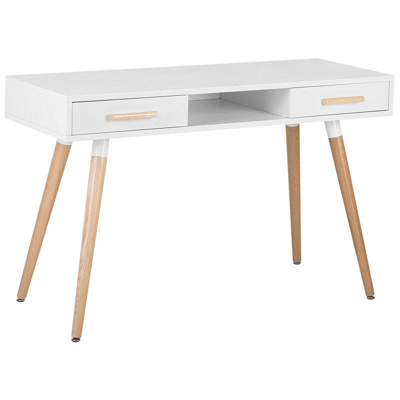 Lacey-Mai Solid Wood Base Computer Desk, White