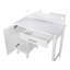Ensemble coiffeuse Elijah blanc et gris foncé avec éclairage et tabouret