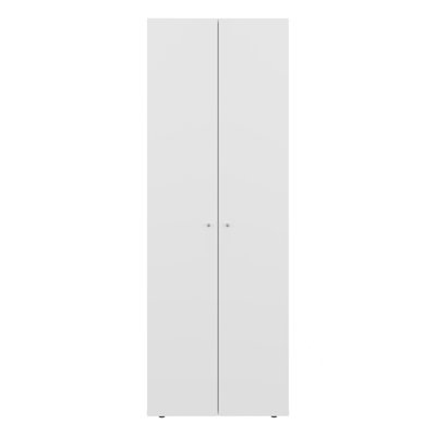 Système d'organisation à 2 portes Home, quatre tablettes fixes, rangement compact pour garde-robe de chambre à coucher, rangement pour salle de lavage, rangement pour buanderie, mobilier de rangement autoportant, blanc