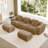 Streamlined Design Modular 3 Seat U Shape Sectional Boneless Sofa With French Edge Piping-1671281374-1671281372