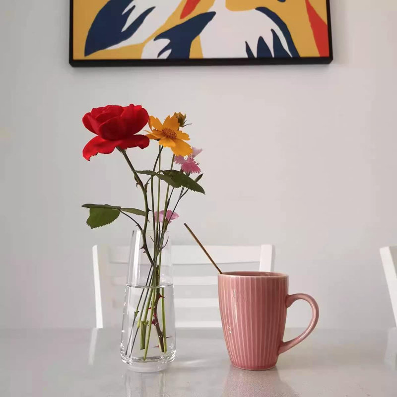 Vase de table en verre Despain, Transparent