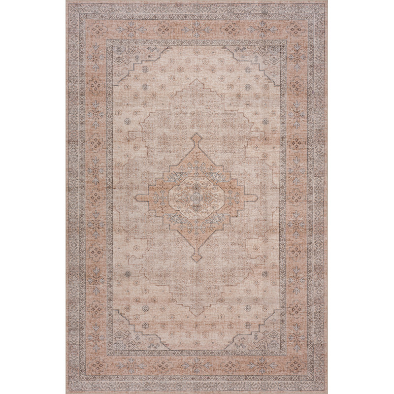  Tapis lavable Frisselle Medallion, Rectangle 8 pi 6 po x 11 pi 6 po