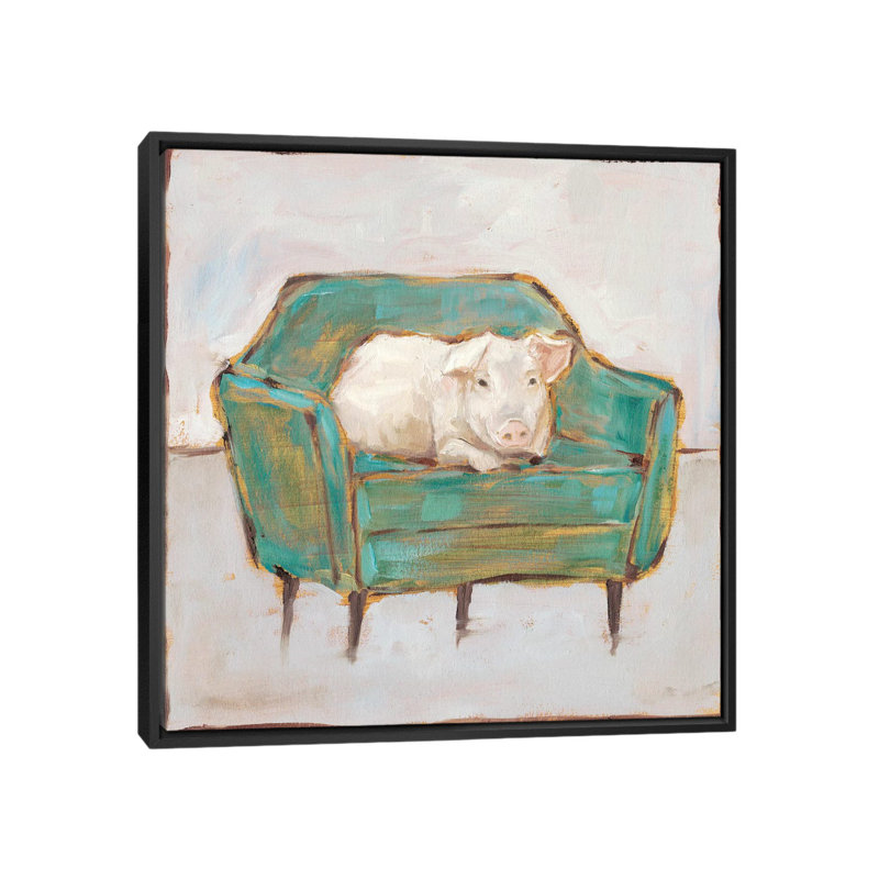 Créature confort VI par Ethan Harper - reproduction d'art, Toile avec cadre noir, Pas de tapis, H 37 po x l 37 po x P 1,5 po