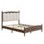 Ensembles de chambre à coucher de style campagnard 3 pièces pour grand lit, grand lit tapissier avec tête de lit Mid-Century et 2 tables de chevet assorties