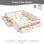 Lit plateforme double avec 6 tiroirs de rangement, cadre de lit de rangement minimaliste, conception sans tête de lit, fabrication en panneau de fibres à densité moyenne et panneau de fibres à densité moyenne, aucun sommier nécessaire-1458586124