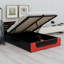 Lit plateforme moderne avec rangement à levage hydraulique et esthétique futuriste pour les jeunes-1980329534