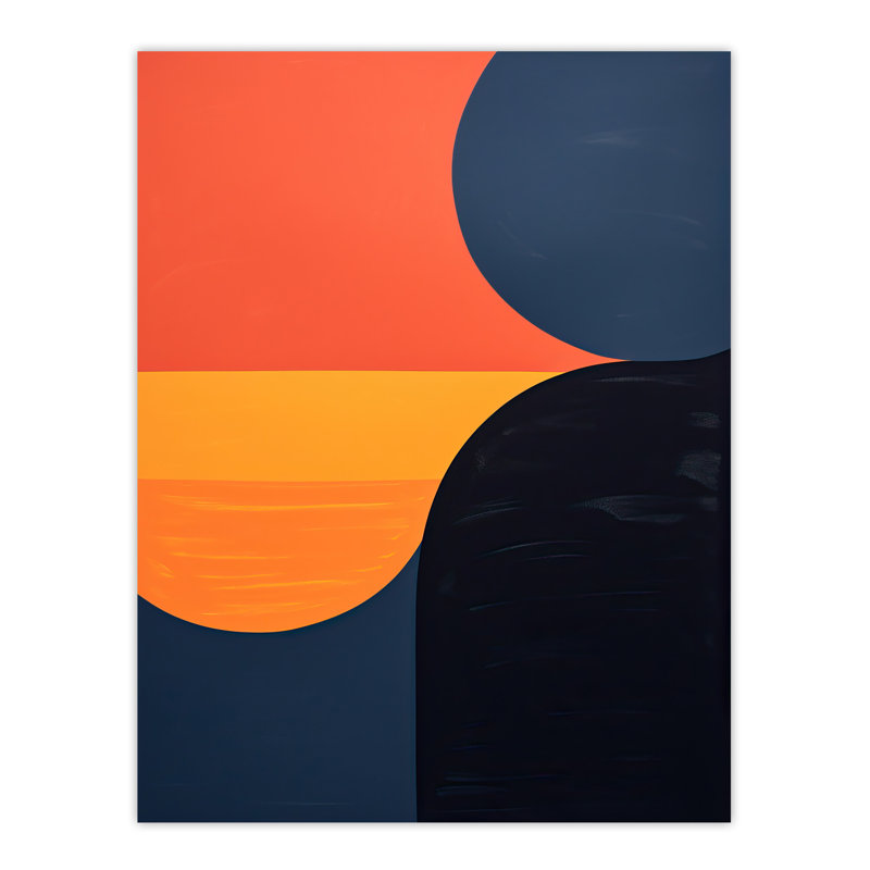 Wall Art Print Midnight And Pumpkin Abstract Bold Vibrant Painting Artwork Poster