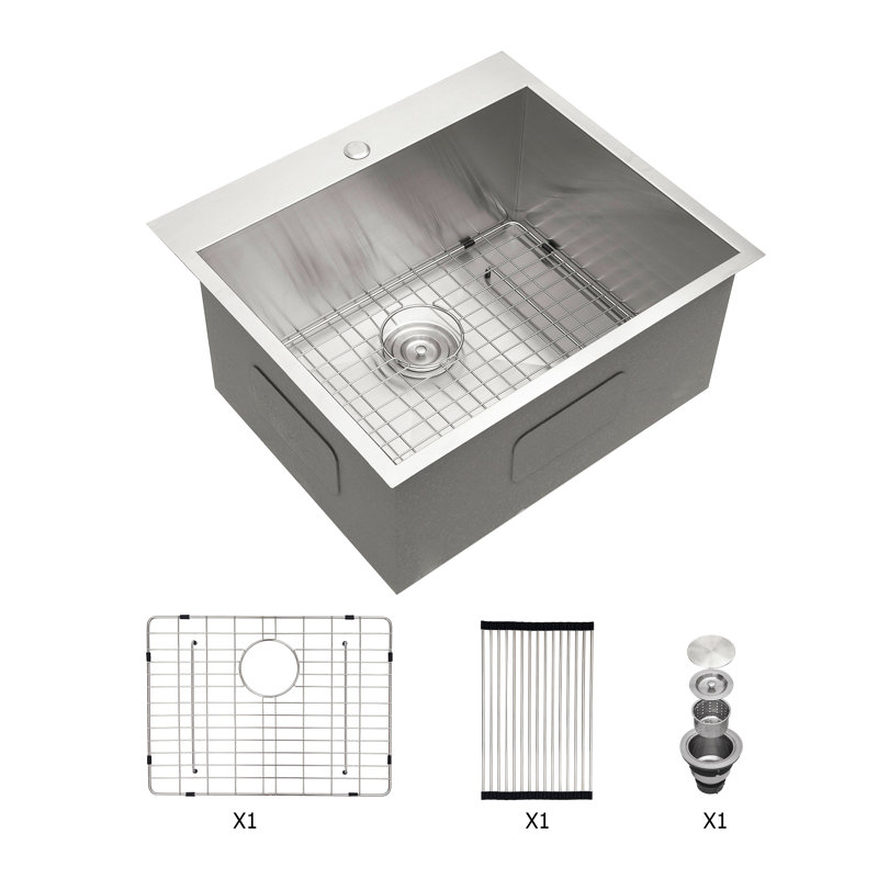 Laundry Sink Drop In - Laundry Utility Sink 16 Gauge Stainless Steel Drop In Topmount 12 Inch Deep Single Bowl Above Counter Utility Laundry Room Sink Basin